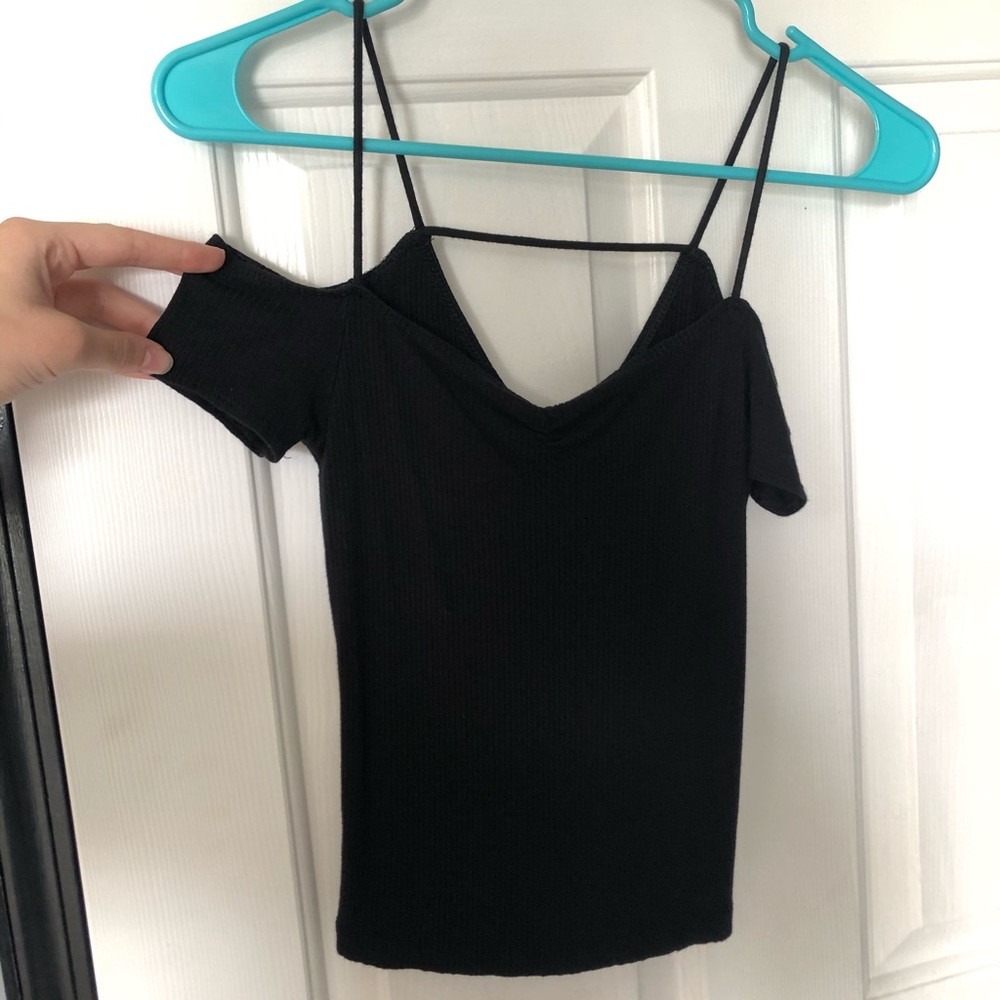 Off the Shoulder American Eagle Black Crop Top